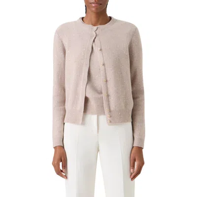 Akris Sequin Virgin Wool & Cashmere Blend Cardigan In Animal Print