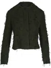 Akris Bea Micro Sequin Fringed Boucle Shirt Jacket In Black