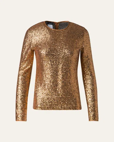 Akris Sequined Jersey Top In Gold
