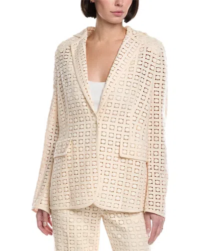 Akris Seven Crochet Wool-blend Jacket In White