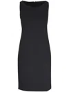 Akris Sleeveless Scoop-neck Pleated Midi Dress In Black