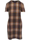 Akris Sheath Silk Mini Dress In Brown