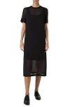 Akris Silk Georgette Tunic Dress In Black