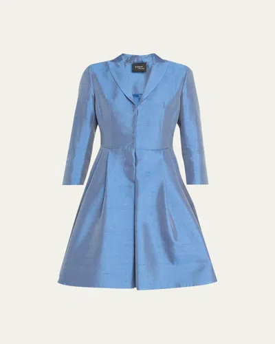 Akris Shiny Coat Dress In Blue