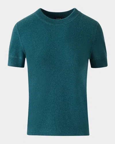 Akris Short-sleeve Cashmere Sweater In Green