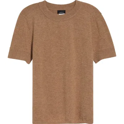 Akris Short Sleeve Cashmere Sweater In Brown