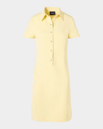 Akris Short-sleeve Cotton-silk Polo Dress In Yellow