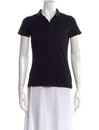 Pre-owned Akris Short Sleeve Polo In Black