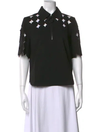 Pre-owned Akris Short Sleeve Polo In Black