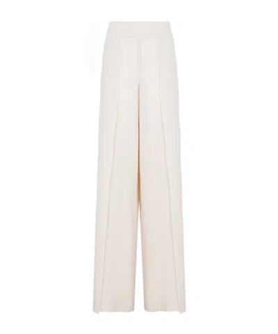 AKRIS SIDE-SLIT LAYERED SILK TROUSERS