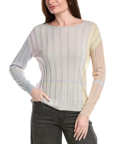 Akris Silk & Linen-blend Knit Top In Neutral