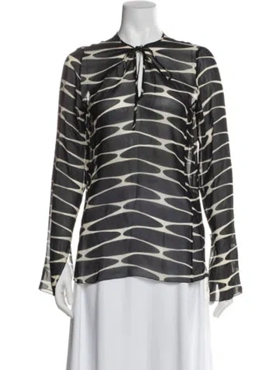 Pre-owned Akris Silk Animal Print Blouse