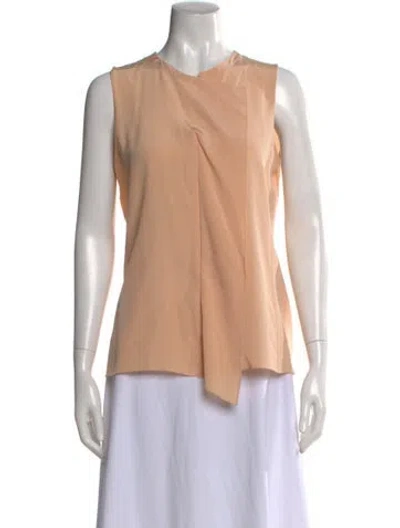 Pre-owned Akris Silk Asymmetrical Top In Neutral