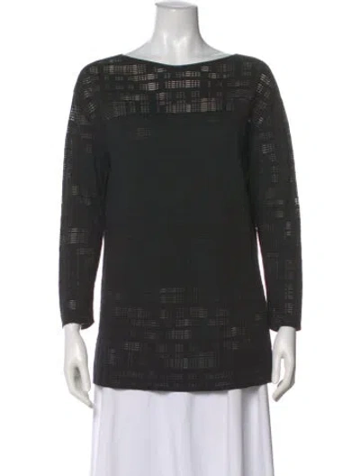 Pre-owned Akris Silk Bateau Neckline Sweater In Black