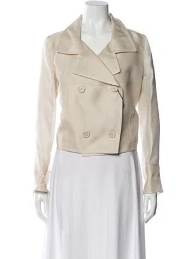 Pre-owned Akris Silk Biker Jacket W/ Tags In Neutral