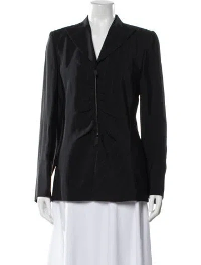 Pre-owned Akris Silk Blazer In Black