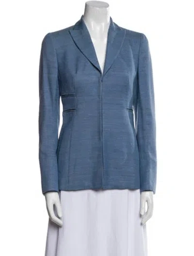 Pre-owned Akris Silk Blazer In Blue
