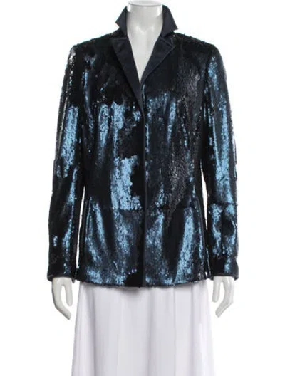 Pre-owned Akris Silk Blazer In Blue