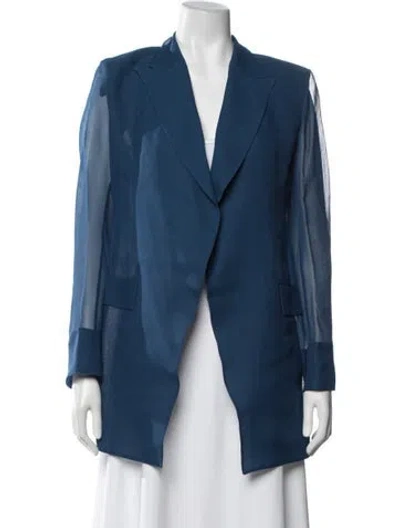 Pre-owned Akris Silk Blazer In Blue