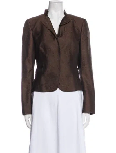 Pre-owned Akris Silk Blazer In Brown