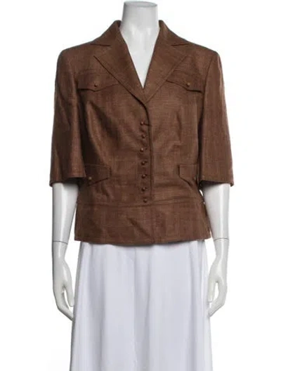 Pre-owned Akris Silk Blazer W/ Tags In Brown