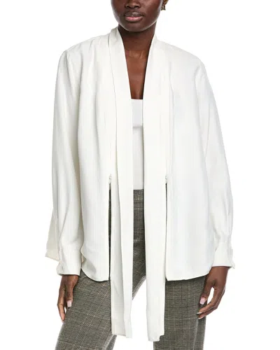 Akris Silk-blend Cardigan In White