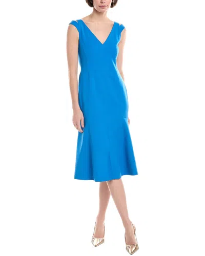 Akris Silk-blend Sheath Dress In Blue