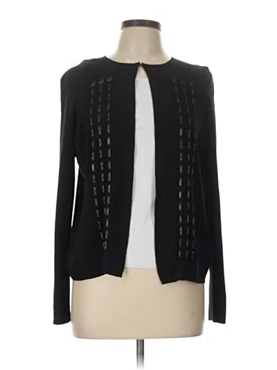 Pre-owned Akris Silk Cardigan Sweater In Black
