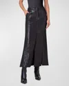 Akris Silk Chiffon Sequin Maxi Skirt In Black