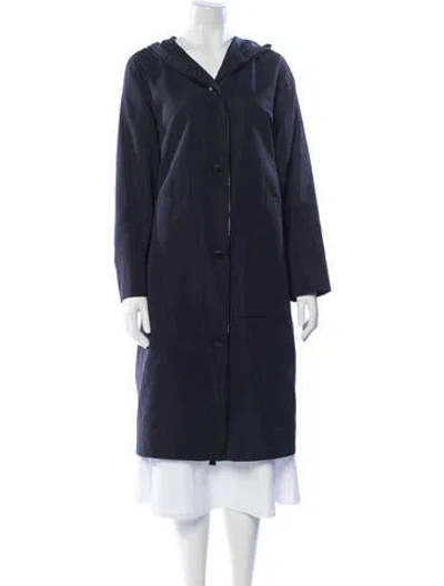 Pre-owned Akris Silk Coat In Blue