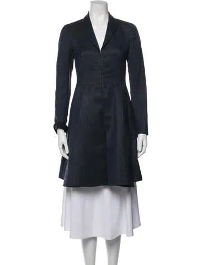 Pre-owned Akris Silk Coat In Blue