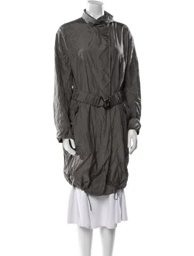 Pre-owned Akris Silk Coat In Gray