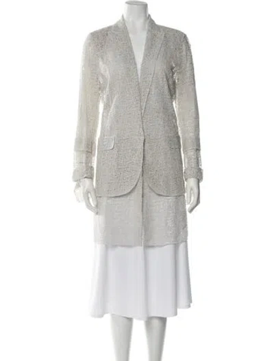Pre-owned Akris Silk Coat In Gray
