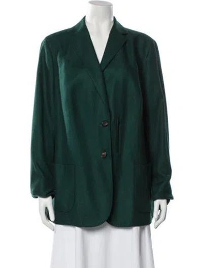 Pre-owned Akris Silk Coat In Green