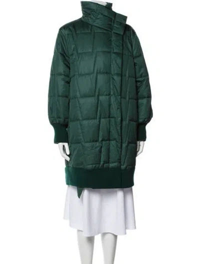 Pre-owned Akris Silk Coat In Green