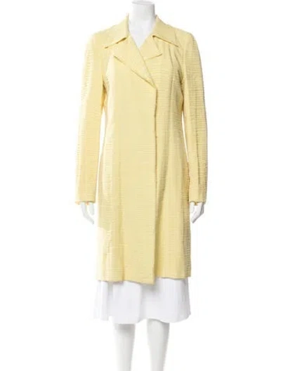 Pre-owned Akris Silk Coat In Yellow