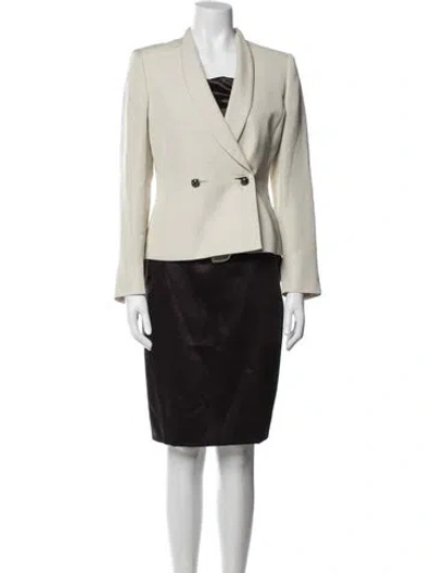 Pre-owned Akris Silk Colorblock Pattern Skirt Set