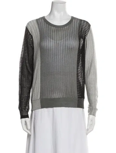 Pre-owned Akris Silk Colorblock Pattern Sweater W/ Tags In Gray