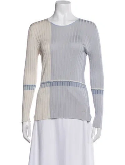 Pre-owned Akris Silk Colorblock Pattern Top