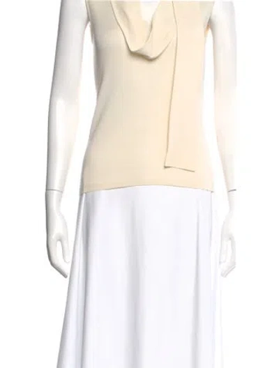 Pre-owned Akris Silk Cowl Neck Sweater In Neutral