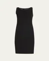 Akris Silk Crepe Shift Dress In Black