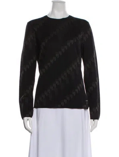 Pre-owned Akris Silk Crew Neck Sweater In Black