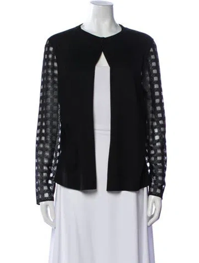 Pre-owned Akris Silk Crew Neck Sweater In Black