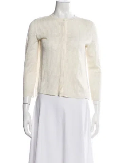 Pre-owned Akris Silk Crew Neck Sweater In Neutrals
