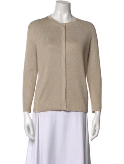 Pre-owned Akris Silk Crew Neck Sweater In Neutrals