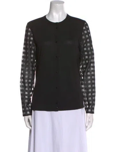 Pre-owned Akris Silk Crew Neck Sweater W/ Tags In Black