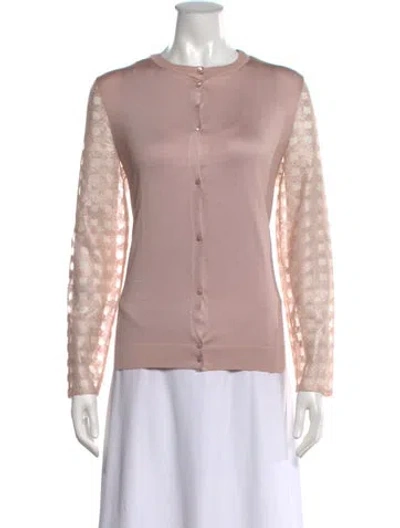 Pre-owned Akris Silk Crew Neck Sweater W/ Tags In Pink
