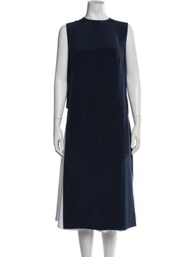 Pre-owned Akris Silk Crew Neck Top In Blue