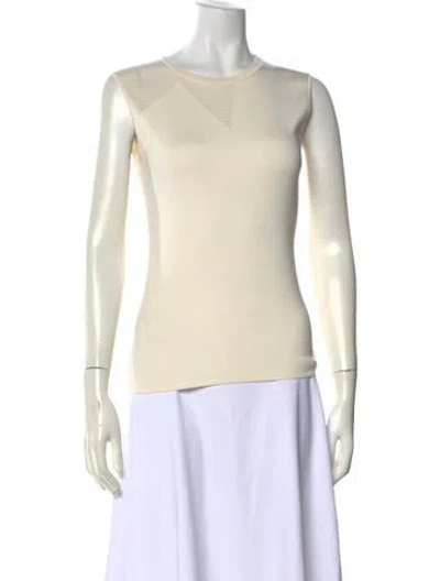 Pre-owned Akris Silk Crew Neck Top In Neutral