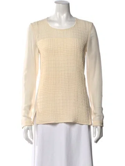 Pre-owned Akris Silk Crew Neck Top In Neutral